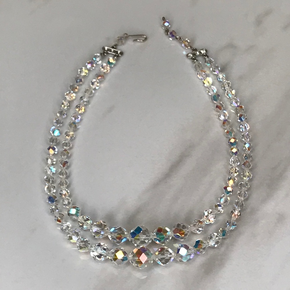 Vintage Double Crystal Necklace